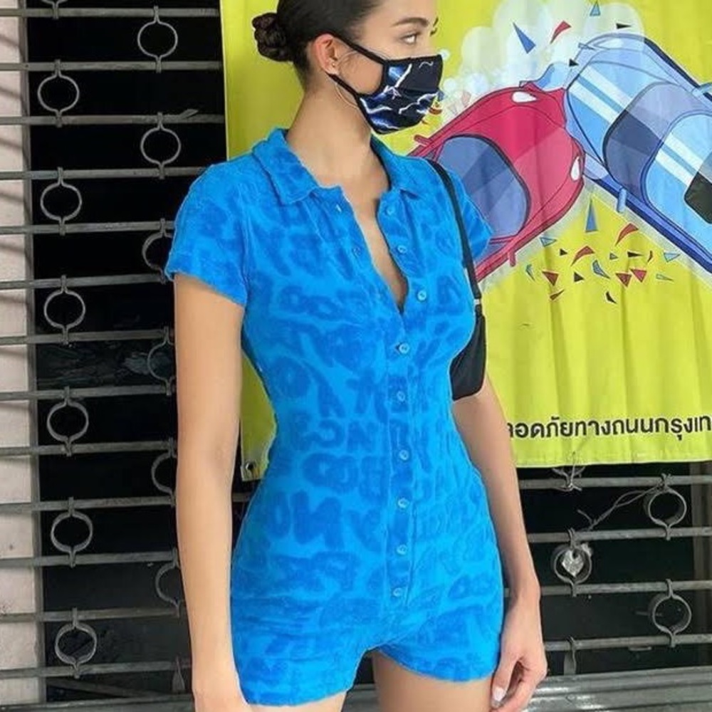 JADED LONDON BLUE PLAYSUIT